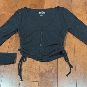 Hollister lightweight sweater/baby tee size small black